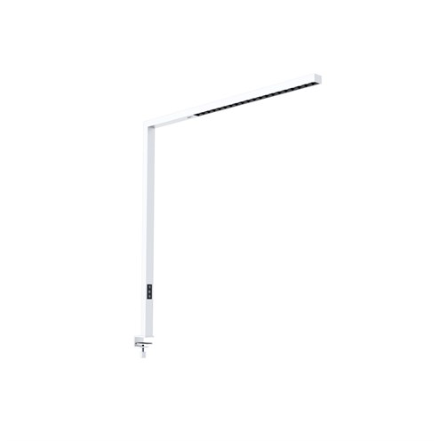 PRO+BARISARDA-T LED 77W 9078lm 4000K UGR<12, hämardatav lülitist ja sensoriga, üles/alla valgusega töökohavalgusti, matt valge, must hajuti, lauakinnitusega